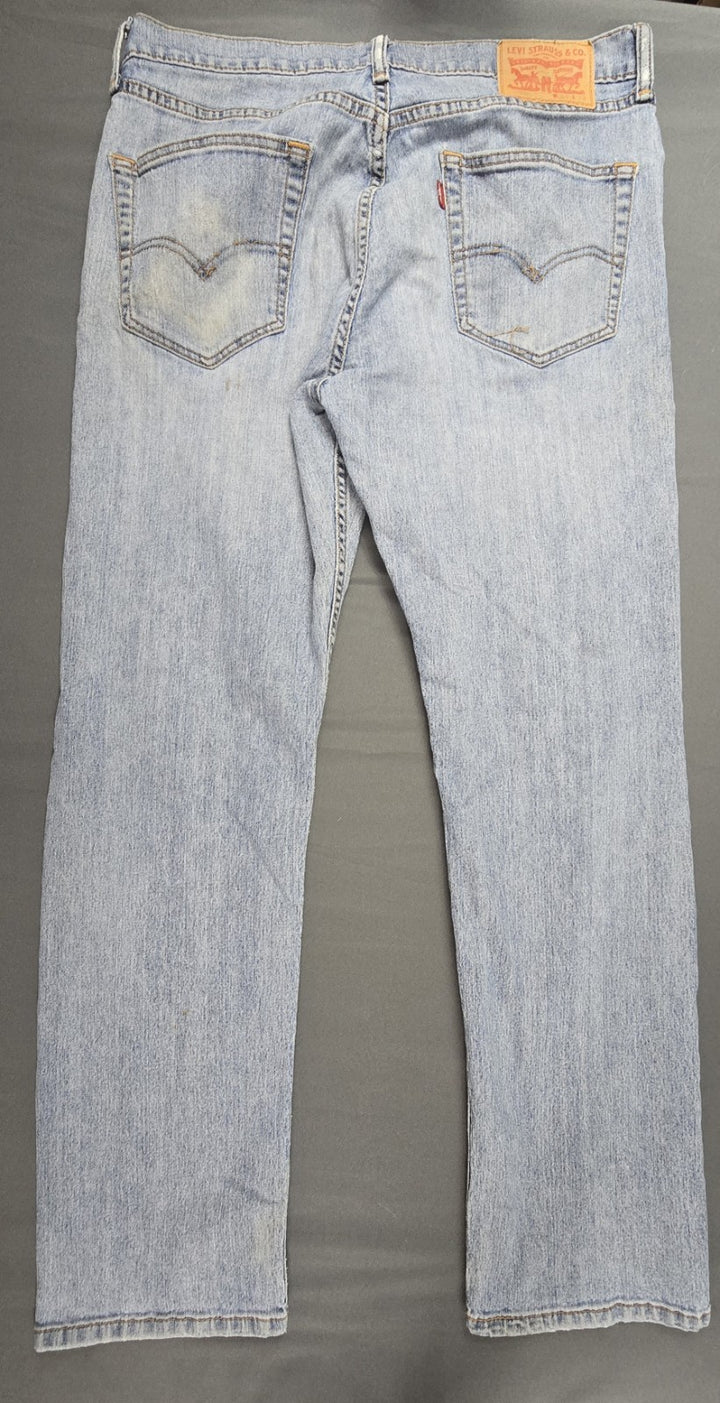 Levis 505 Jeans Mens 34x32 Blue Light Wash Regular Fit Straight Leg Modern