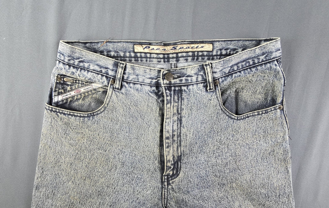 Paco Premium Jeans Mens 34x32 Blue Denim Light Wash Relaxed Straight Fit Leg