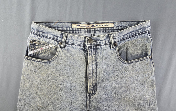 Paco Premium Jeans Mens 34x32 Blue Denim Light Wash Relaxed Straight Fit Leg
