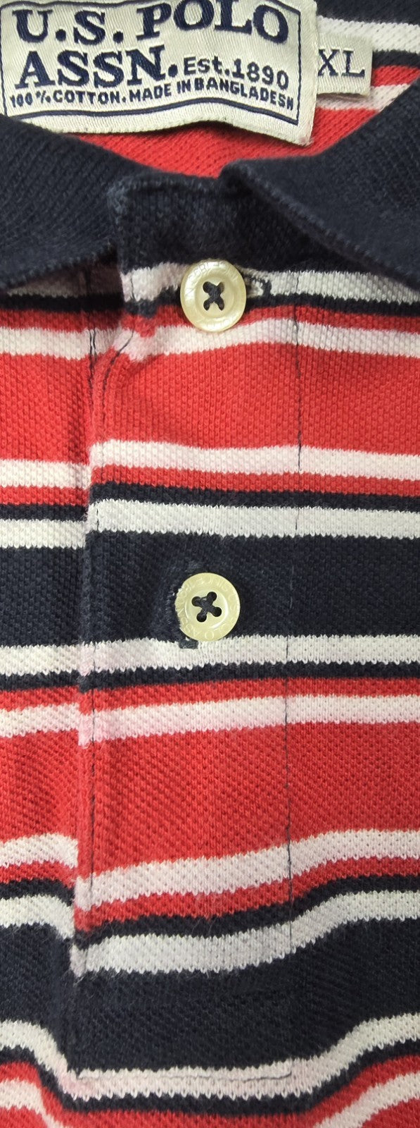 VTG U.S. Polo Assn. Polo Mens XL Multicolor Pullover Callared Short Sleeve