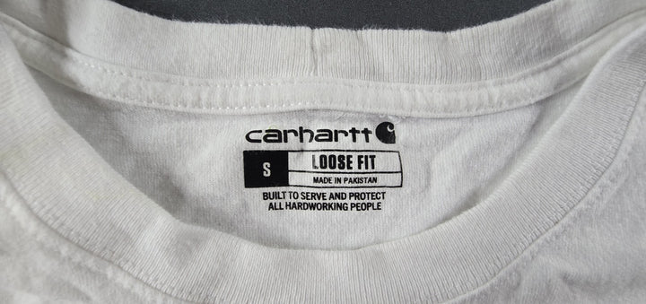 Carhartt Shirt Men’s K87 Small White Logo Loose Fit Short Sleeve Pocket...