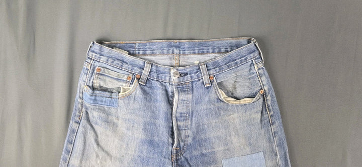 Levis 501 Jeans Mens 36X29 Blue Medium Wash Straight Leg Fit Button Fly Modern