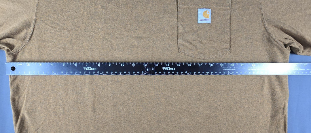 Carhartt Shirt Men’s K87 XL Washed Brown Logo Loose Fit Short Sleeve Pocket