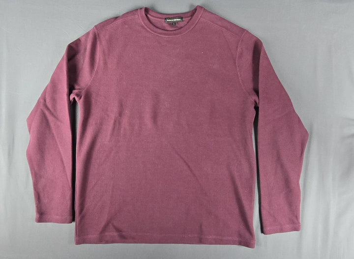 Banana Republic Sweater Mens Size Large Burgundy Long Sleeve. Waffle Thermal