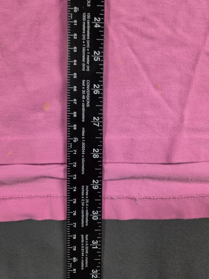 Polo Ralph Lauren Polo Shirt Mens 2XL Pink Pique Cotton High Low Hem Performance