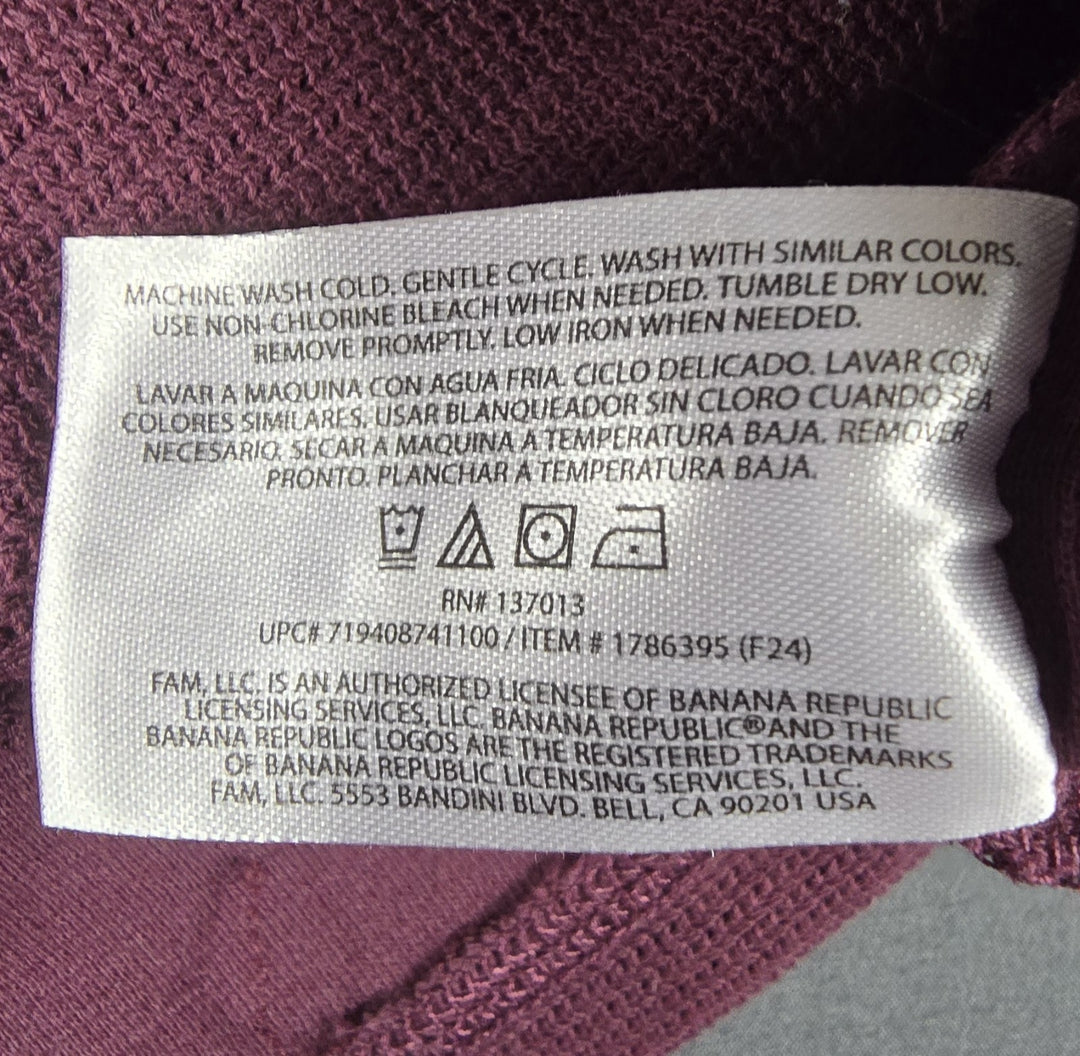 Banana Republic Sweater Mens Size Large Burgundy Long Sleeve. Waffle Thermal