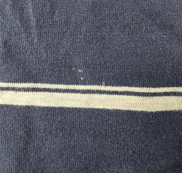 Polo Ralph Lauren Shirt Mens L Navy White Stripe Embroidered Logo Short Sleeve