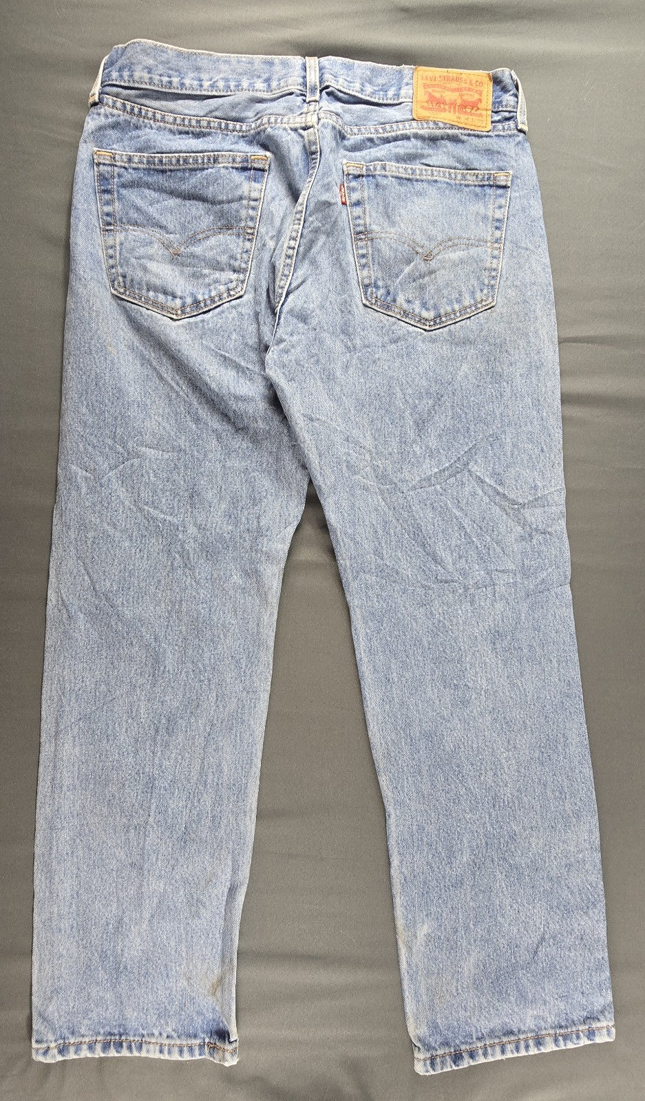 Levis 505 Jeans Mens 34x29 Blue Light Wash Regular Fit Straight Leg Modern