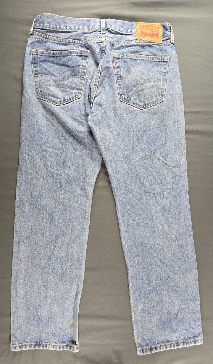 Levis 505 Jeans Mens 34x29 Blue Light Wash Regular Fit Straight Leg Modern