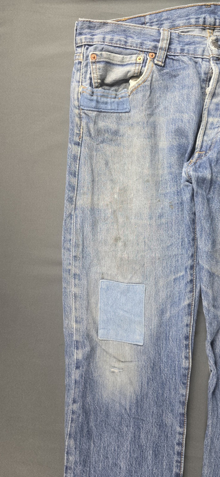 Levis 501 Jeans Mens 36X29 Blue Medium Wash Straight Leg Fit Button Fly Modern
