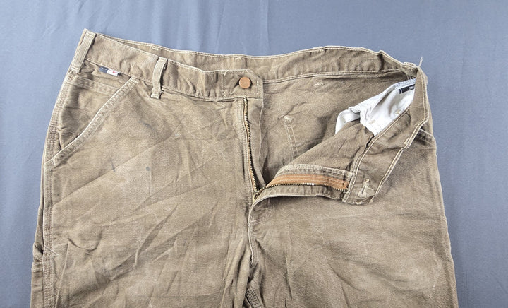 Carhartt FR Jeans Mens 36x32 Beige Original Fit Straight Leg Carpenter Workwear
