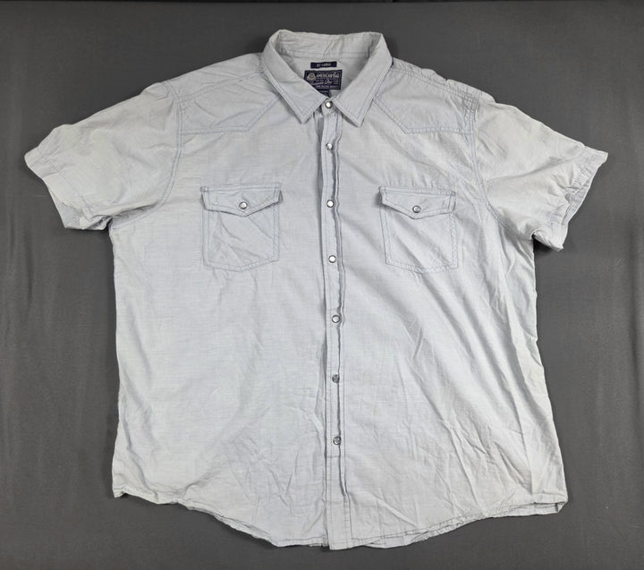 American Rag Cie Mens XXL Light Blue Short Sleeve Button Down Shirt Cotton