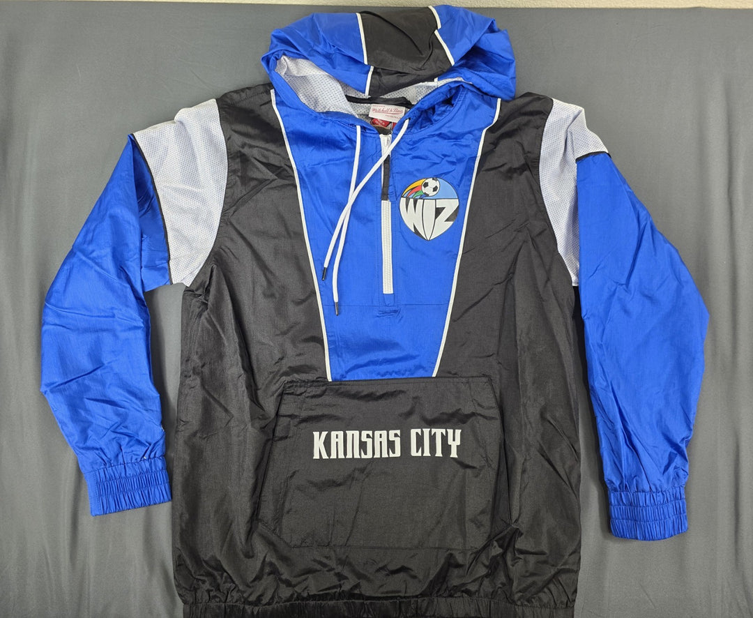 Mitchell &amp; Ness Kansas City Wiz MLS Highlight Reel Windbreaker Jacket Mens Large