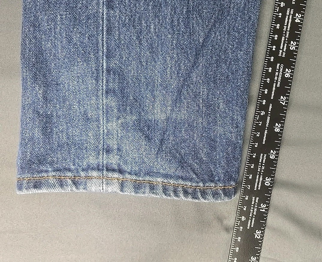 Levi 505 Jeans Mens 33x32 Blue Dark Wash Regular Fit Straight Leg Workwear