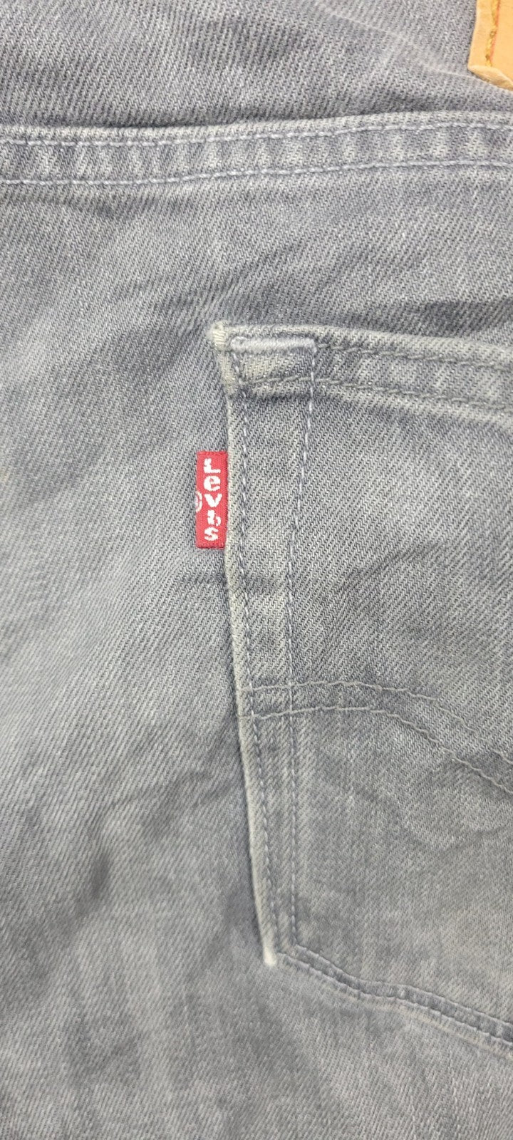 Levis 514 Jeans Mens 32x34 Gray Light Wash Straight Leg Slim Fit Washed Out