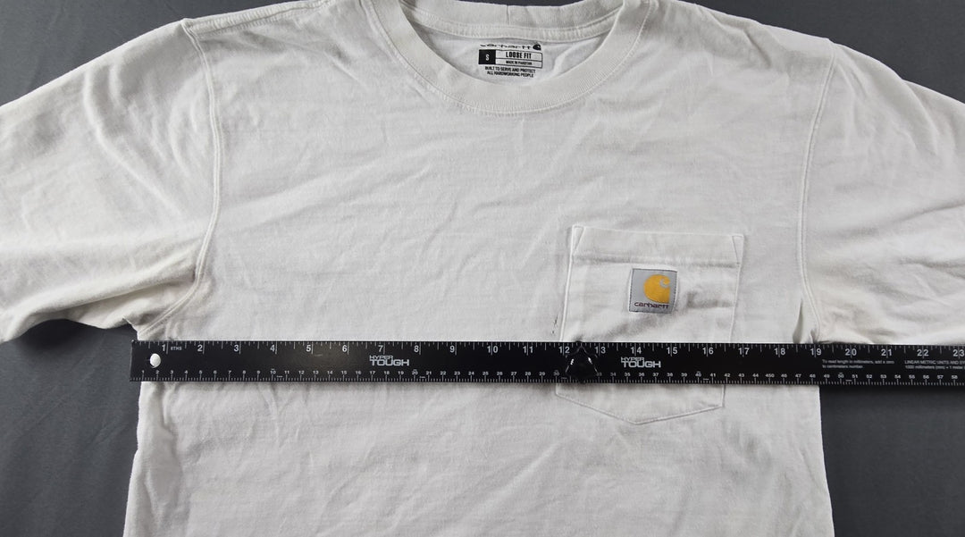Carhartt Shirt Men’s K87 Small White Logo Loose Fit Short Sleeve Pocket...