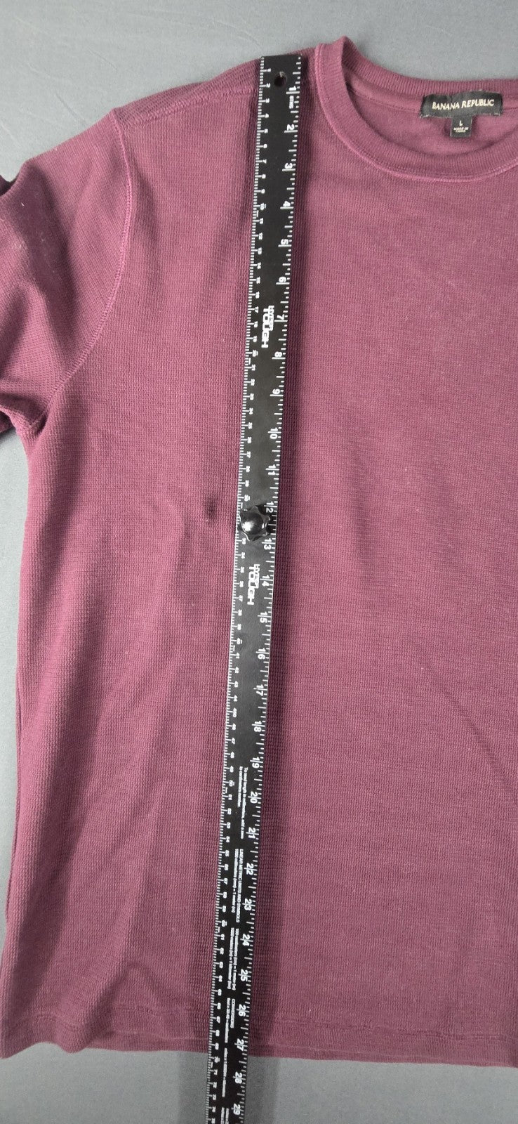 Banana Republic Sweater Mens Size Large Burgundy Long Sleeve. Waffle Thermal