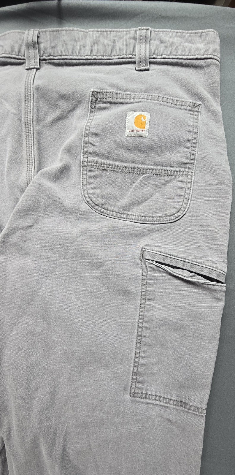 Carhartt Pants Mens 42x32 Grey Relaxed Fit Straight Leg Carpenter Workwear