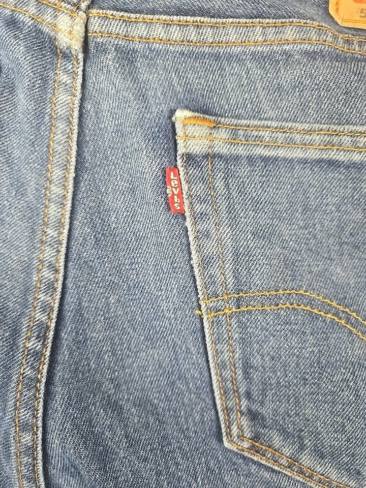 Levi 505 Jeans Mens 33x32 Blue Dark Wash Regular Fit Straight Leg Workwear