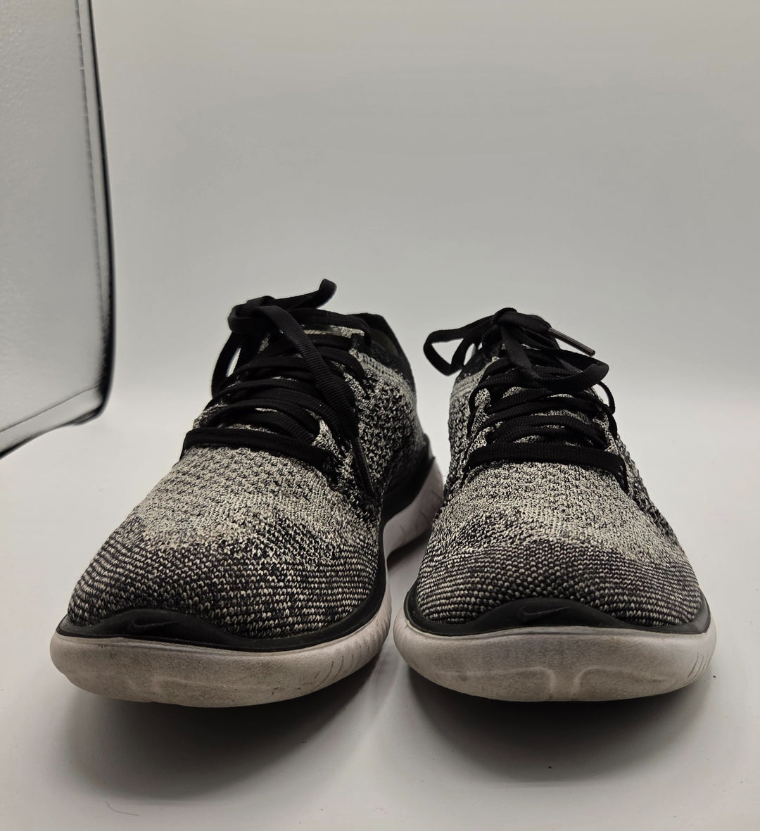 Nike Free RN Flyknit 2018 942839-101 Women 6.5 Running Shoes White Black Sneaker