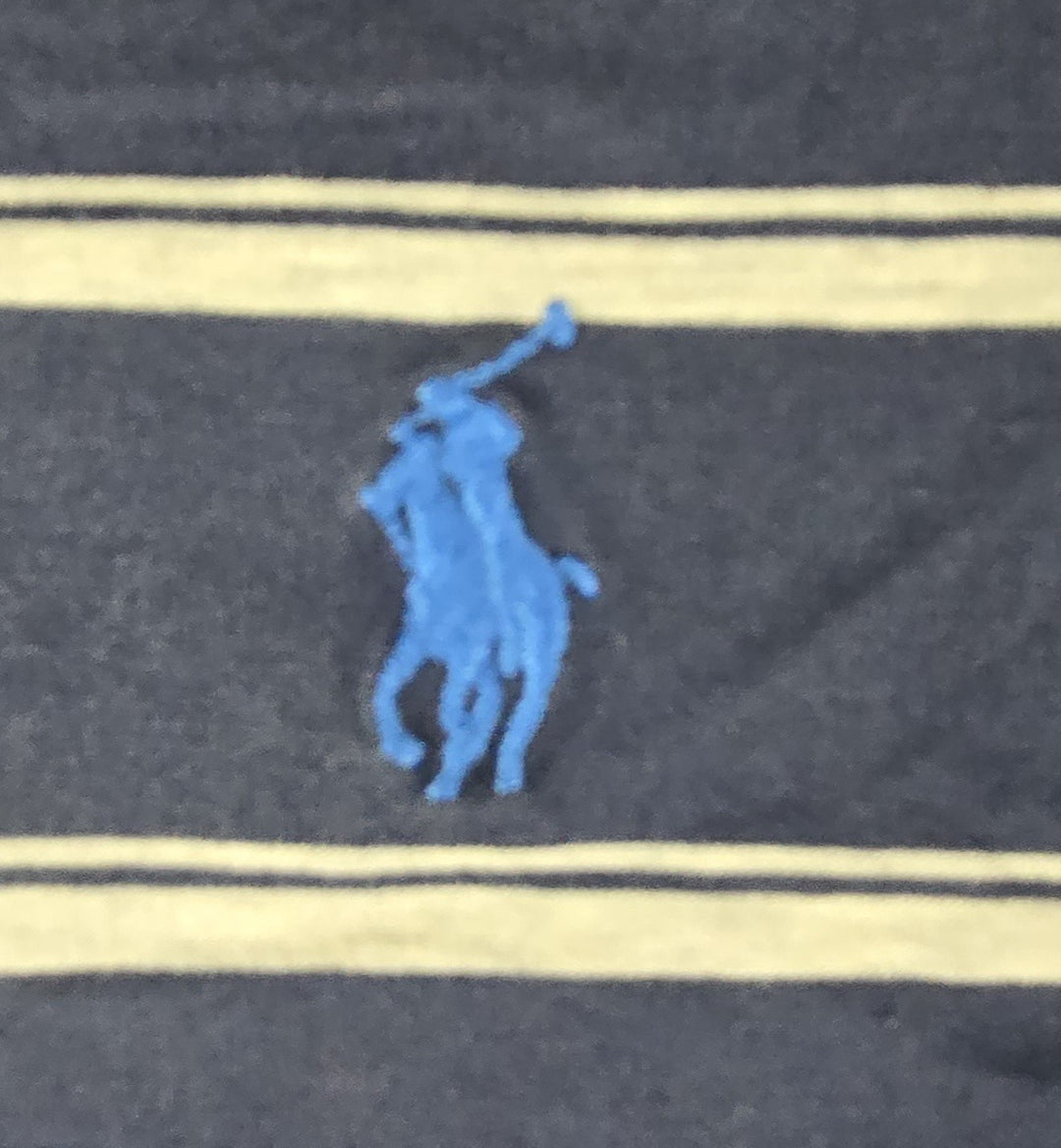 Polo Ralph Lauren Shirt Mens L Navy White Stripe Embroidered Logo Short Sleeve