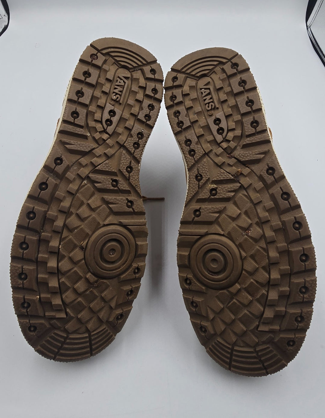 Vans Tyson Hi V8615 Unisex Kids 6 Skateboard Shoes Brown Leather Lace Up Sneaker