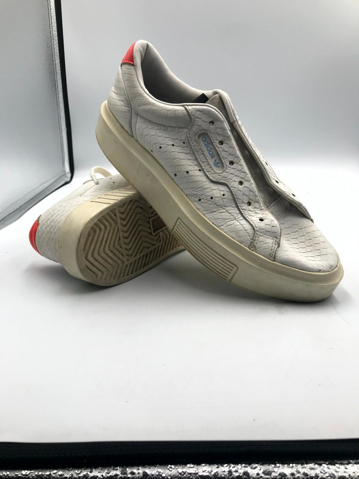 Adidas Originals Sleek Super Platform Sneakers Women White Lace Up Low Top - 7.5