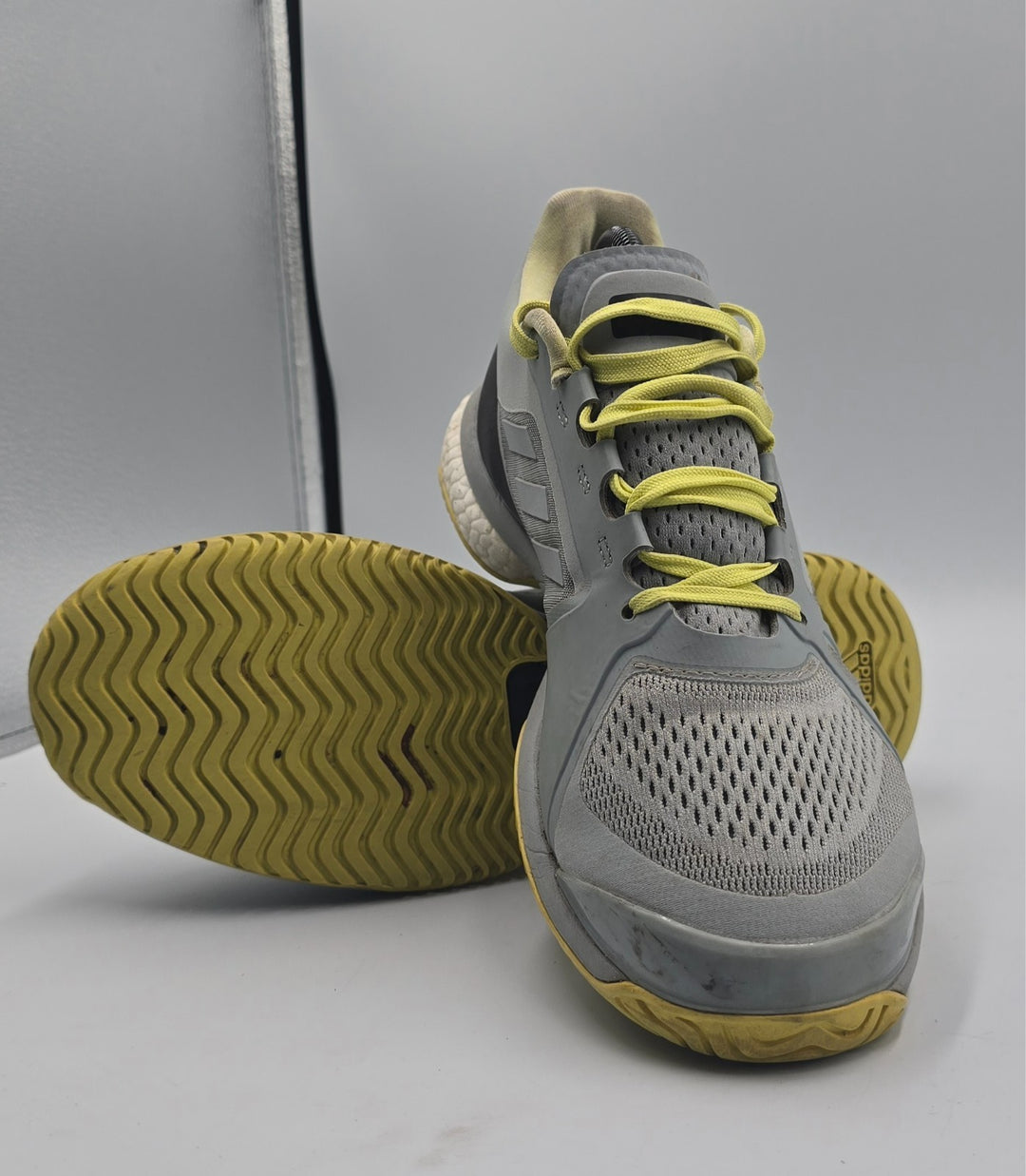 Adidas Stella McCartney Barricade Boost Womens 8.5 Halo Blue Yellow Tennis Shoes