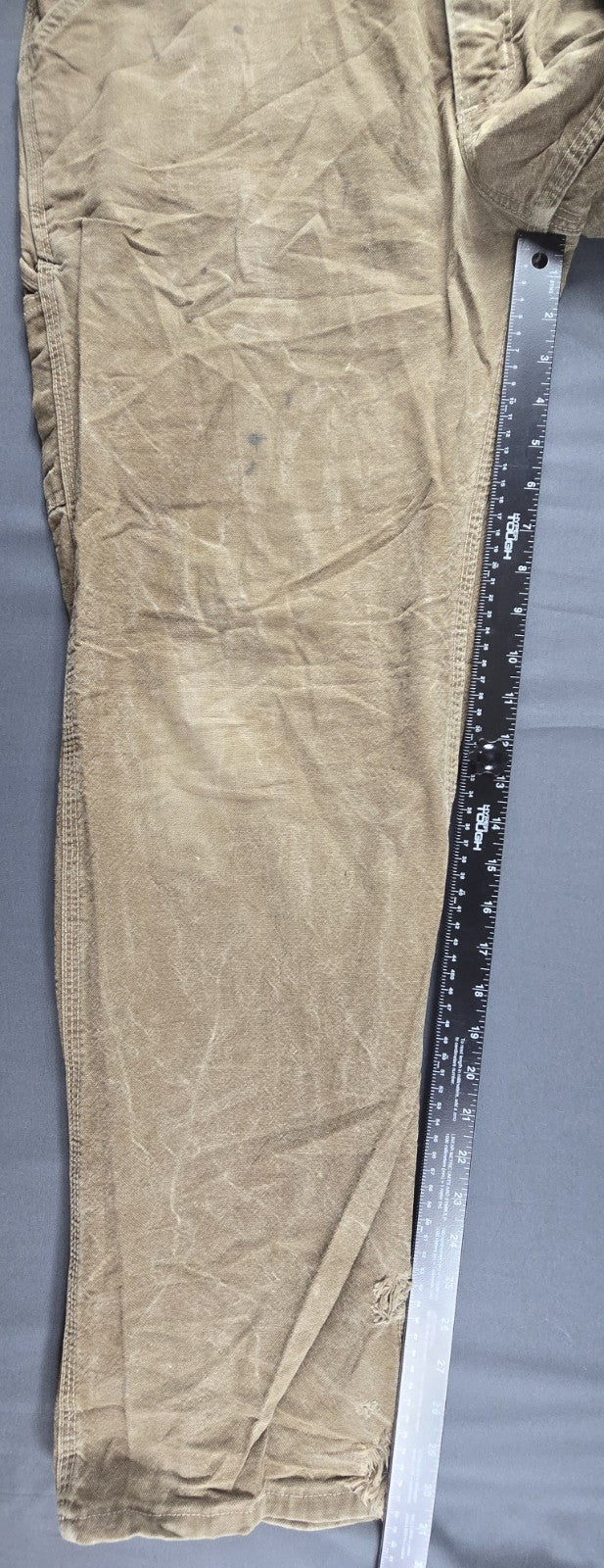 Carhartt FR Jeans Mens 36x32 Beige Original Fit Straight Leg Carpenter Workwear