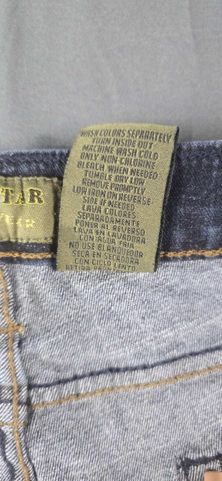 Uban Star Jean Mens 38x30 Blue Dark Wash Straight Leg Relaxed Fit