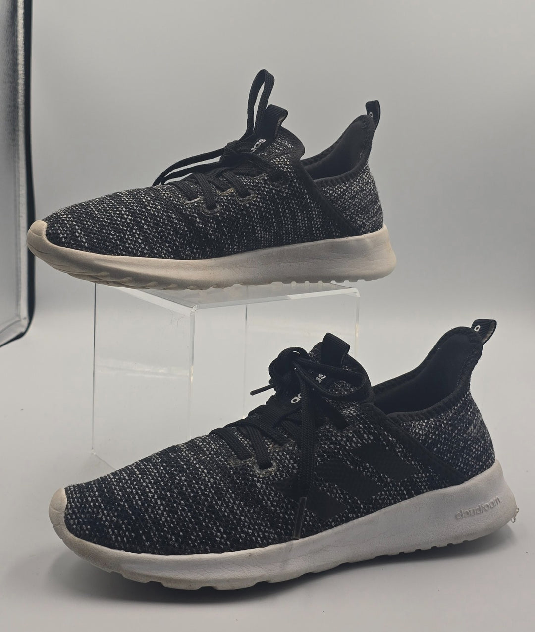 Adidas Cloudfoam Pure DB0694 Womens US 6 Running Shoes Black White Sneakers