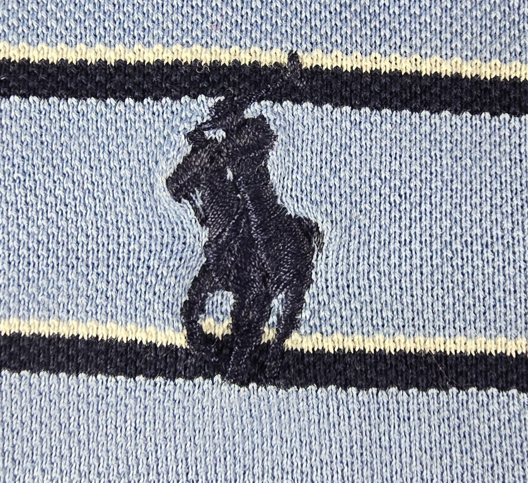 Polo Golf Ralph Lauren Shirt Mens XL Blue White Stripe Embroidered Logo Pima