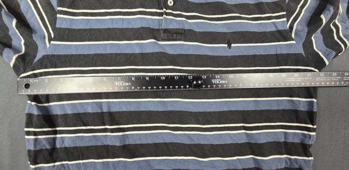 Vintage Polo Ralph Lauren Polo Shirt Mens Large Cotton Striped Side Slits Golf