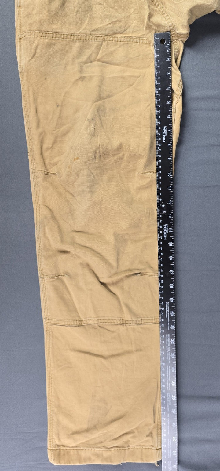 Carhartt Jeans Mens 40x32 Beige Tan Double Knee Straight Leg Relaxe Fit Workwear