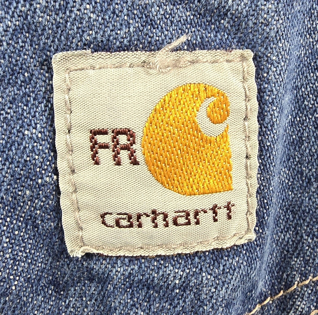 Carhartt FR Jeans Womens 2x32 Blue Medium Wash Regular Fit Straight Leg Workwear