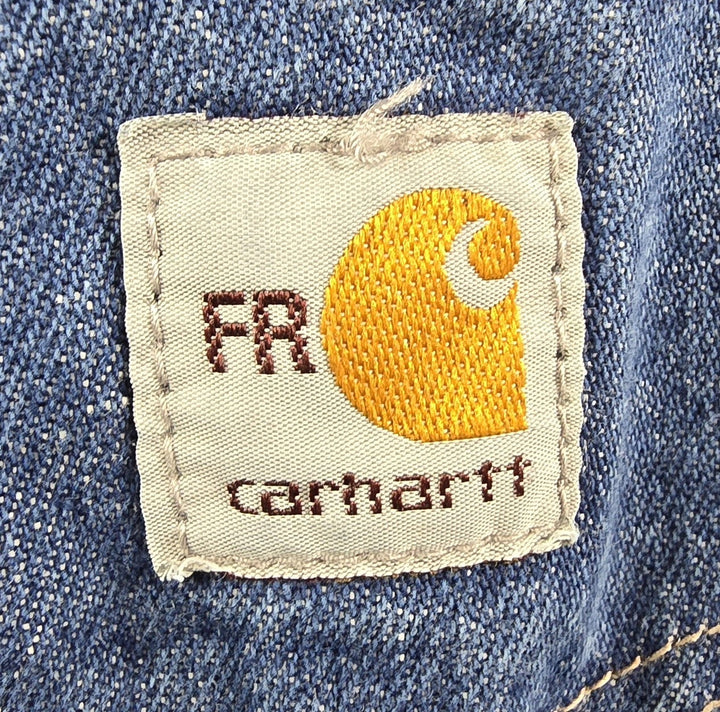 Carhartt FR Jeans Womens 2x32 Blue Medium Wash Regular Fit Straight Leg Workwear