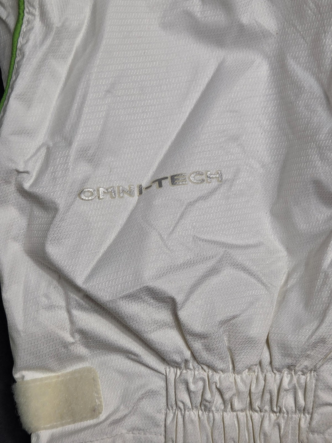 Columbia Omni Tech Ski Jackets Womens Large White Green Windbreaker Mock Neck