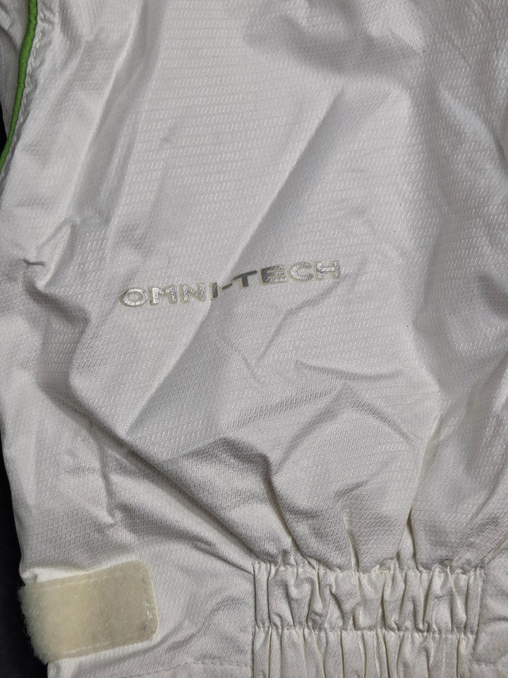 Columbia Omni Tech Ski Jackets Womens Large White Green Windbreaker Mock Neck