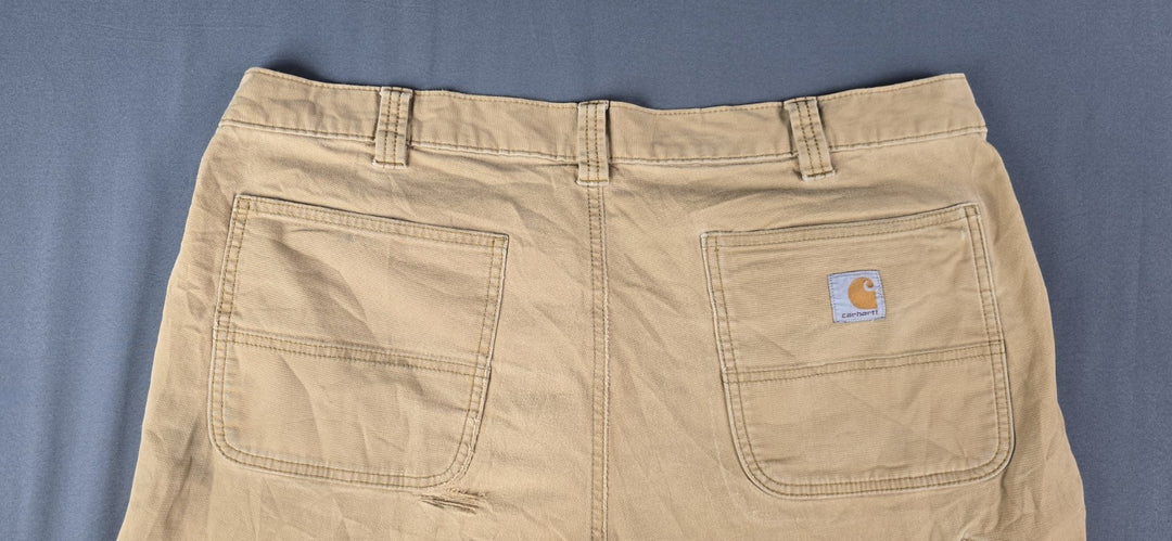 Carhartt Jeans Mens 40x32 Beige Tan Double Knee Straight Leg Relaxe Fit Workwear