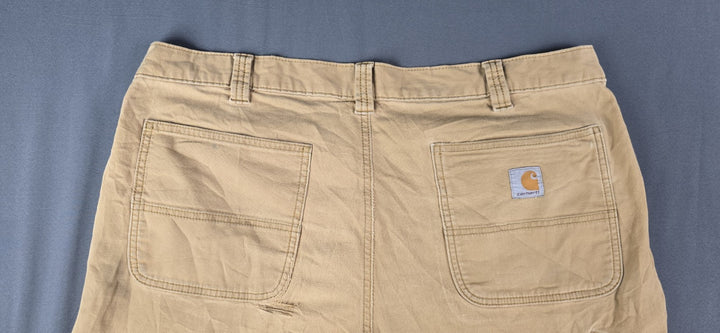 Carhartt Jeans Mens 40x32 Beige Tan Double Knee Straight Leg Relaxe Fit Workwear
