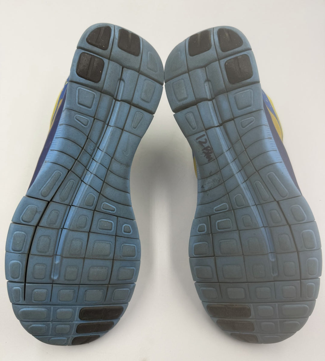 Nike Free Run ID Womens 8.5 Shoes Blue Yellow Beaver Solo Swoosh Lace Up Sneaker