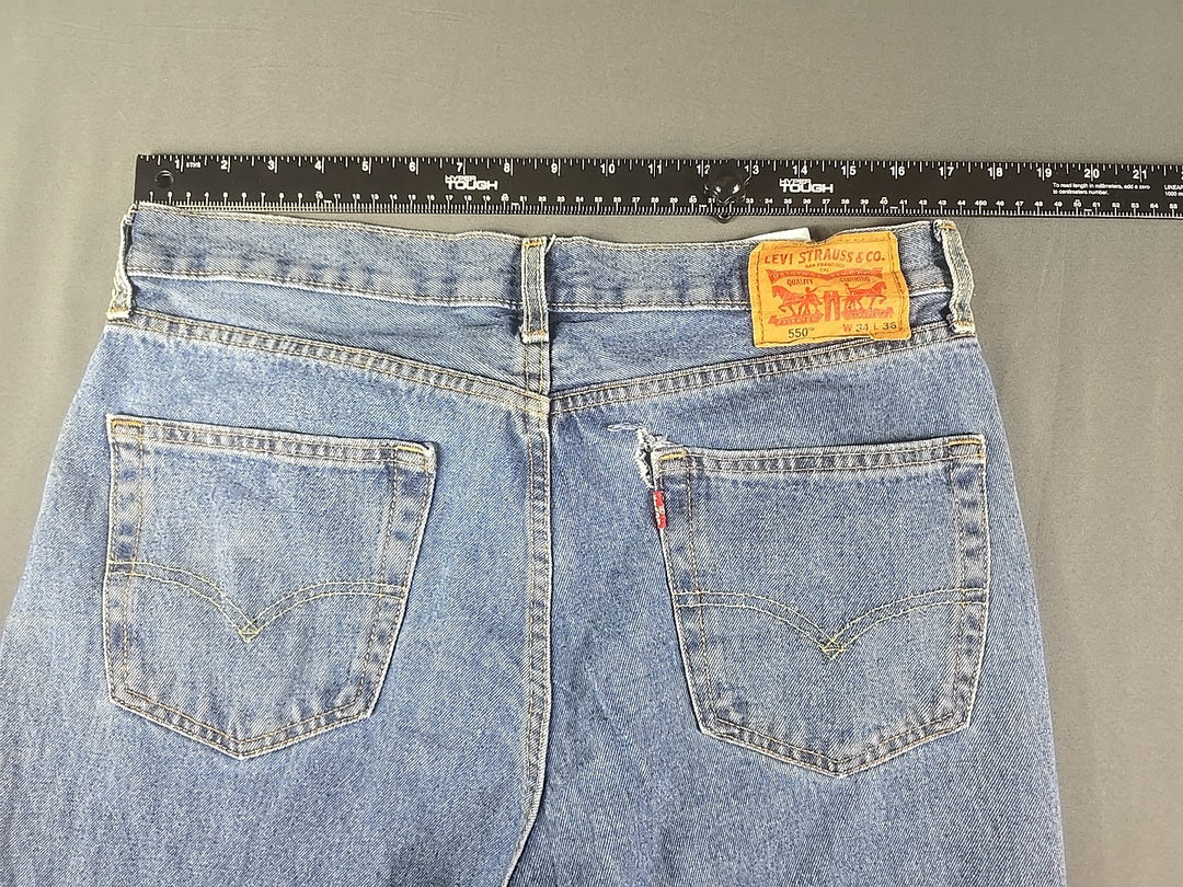 Levis 550 Jeans Mens 34x36 Blue Medium Wash Relaxed Fit Straight Leg Modern