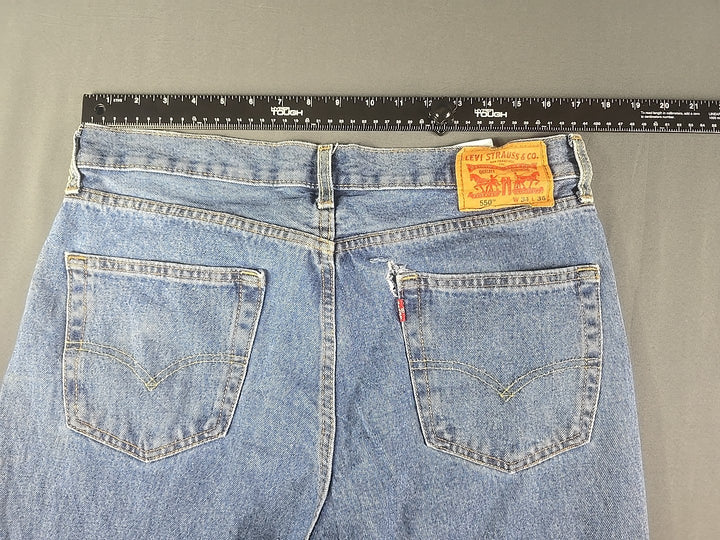 Levis 550 Jeans Mens 34x36 Blue Medium Wash Relaxed Fit Straight Leg Modern