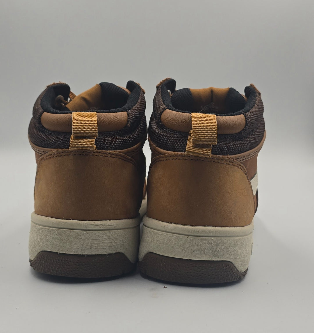 Vans Tyson Hi V8615 Unisex Kids 6 Skateboard Shoes Brown Leather Lace Up Sneaker