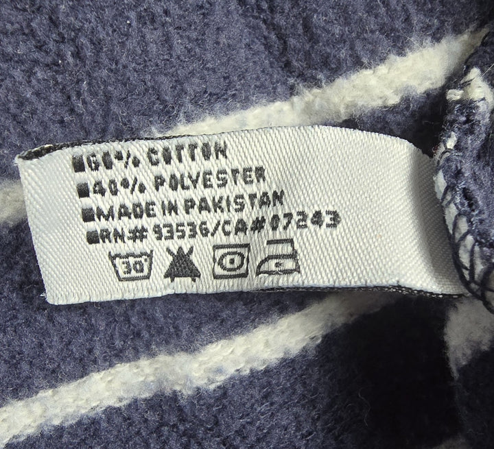 VTG Ecko Unltd Sweater Mens XL Blue Striped Metal Logo Full Zip Fleece Hoodie