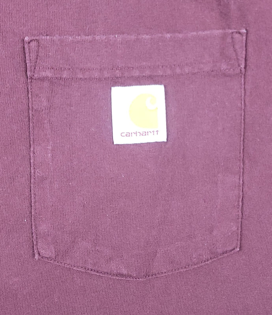 Carhartt Shirt Men’s K87 Medium Burgundy Logo Loose Fit Short Sleeve Pocket