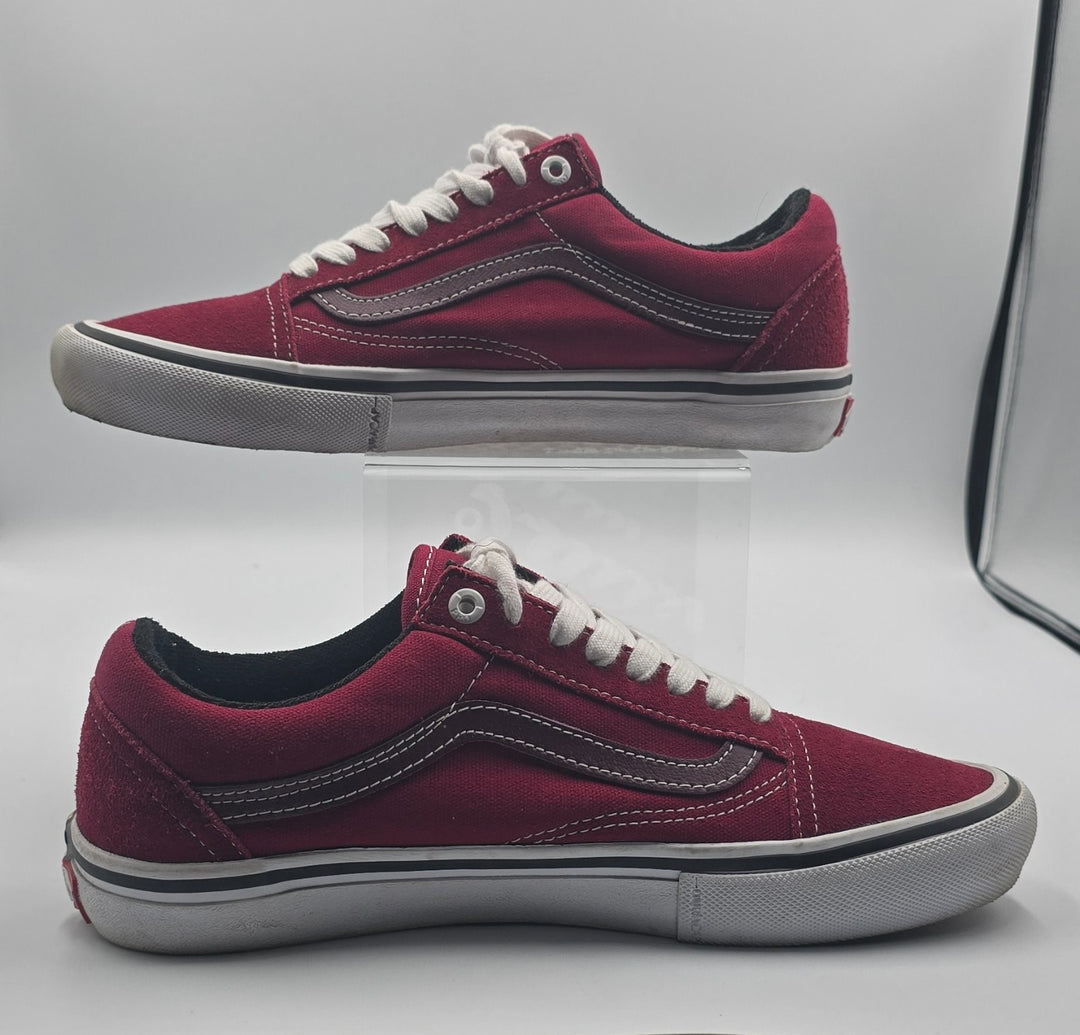 Vans Old Skool Pro 508357 Mens 7 Skateboard Shoes Rumba Red Suede Sneaker