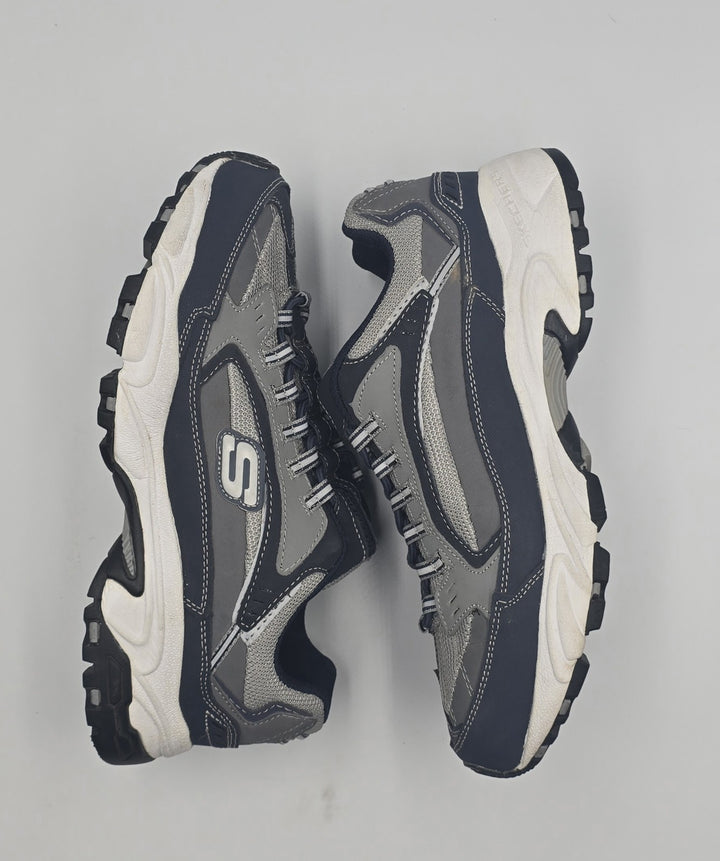 Skechers Mens Stamina Cutback 51919W Blue Gray Running Shoes Sneakers Size 8.5