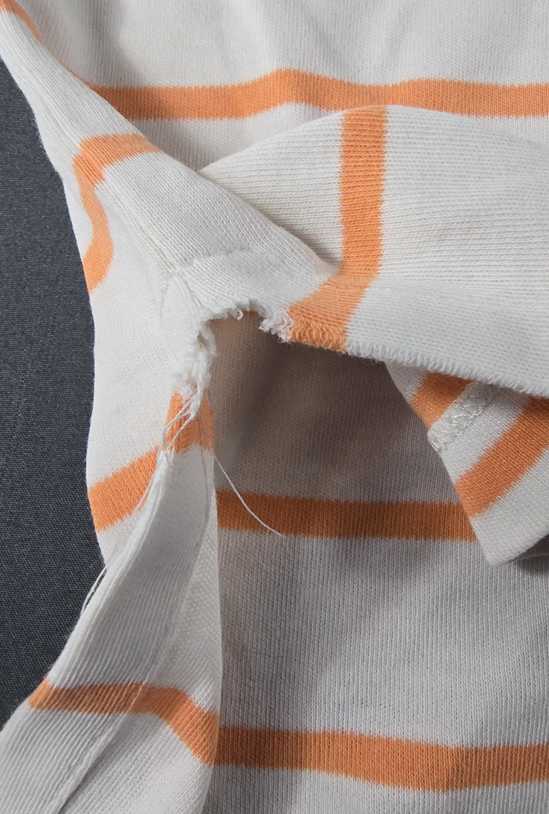 Polo Ralph Lauren Shirt Mens L White Orange Stripe Embroidered Logo Short Sleeve