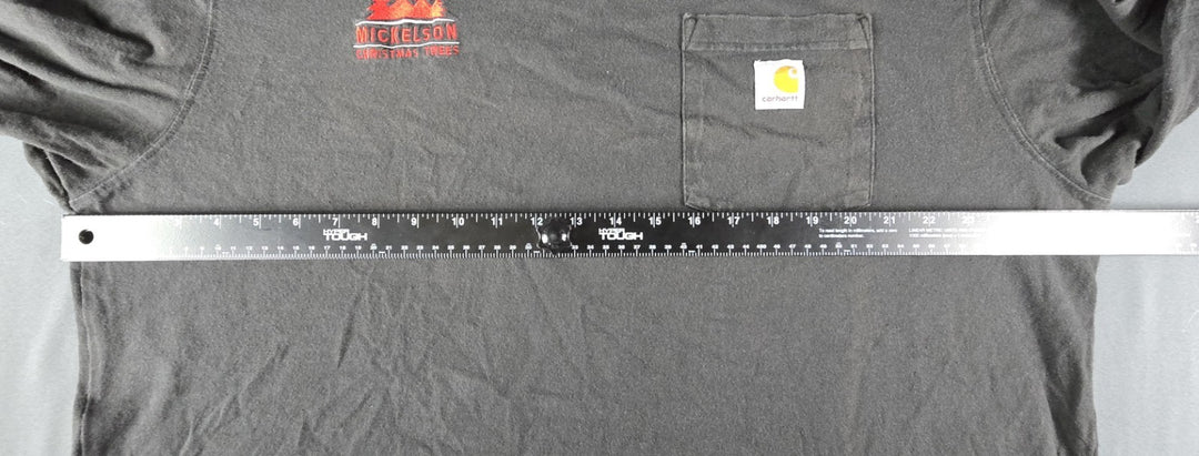 Carhartt Shirt Mens Size XL Black Logo Loose Fit Long Sleeve Pocket Workwear